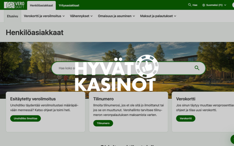 Selitys kasinon verotuksesta.