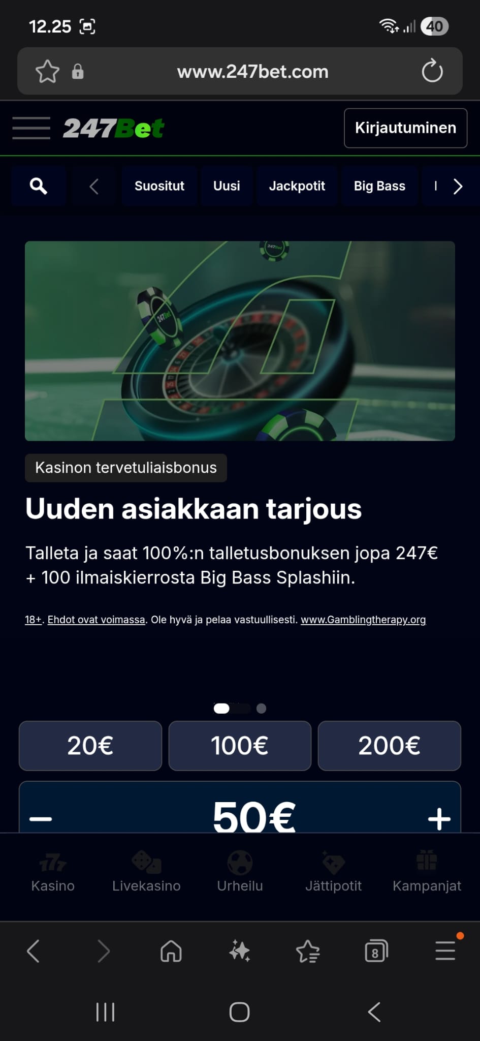 Rekisteröinti 247Bet Casinolla